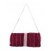 Evening Bag - Pleated Glittery w/ Trimmed Ruffles - Fuchsia - BG-92233FU